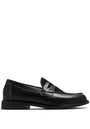 DUKE & DEXTER Wilde Rattan Penny loafers - Black