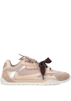 PINKO lace-up logo-lettering sneakers - Neutrals