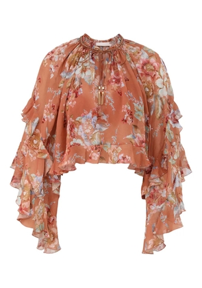 ZIMMERMANN ruffled awakened blouse - Orange