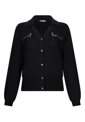 LIU JO appliqued-pocket cardigan - Black