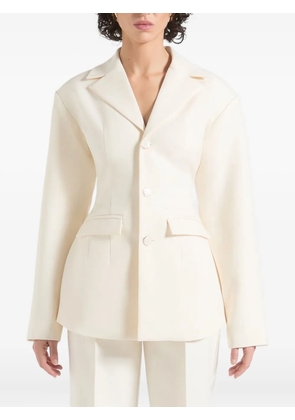 Manière De Voir Claire wide-shoulder belted-waist blazer - Neutrals