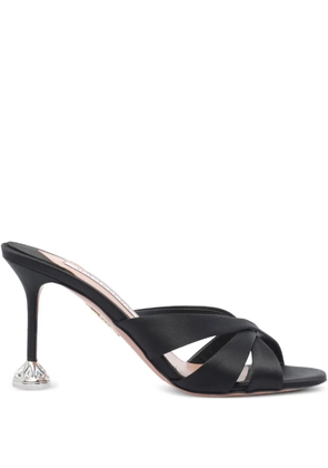 Aquazzura 85mm embellished satin heeled sandals - Black