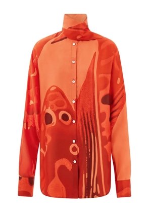 Ferragamo sash-detail silk shirt - Orange