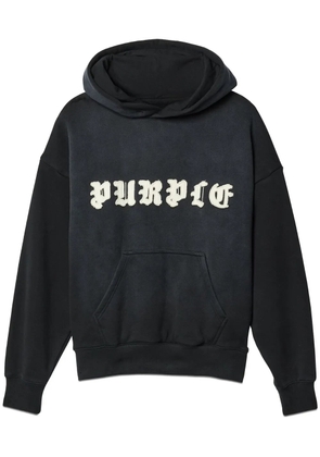 Purple Brand logo-patch hoodie - Black