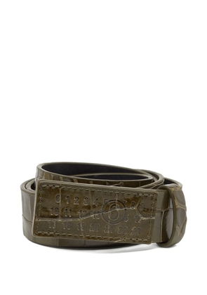 MM6 Maison Margiela crocodile-embossed leather belt - Green
