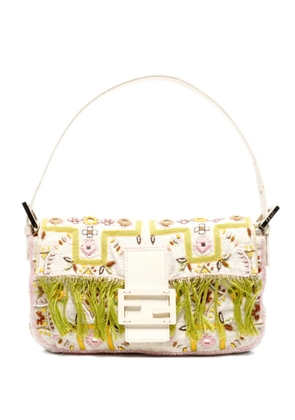 Fendi Pre-Owned 2000-2015 bead-embroidered shoulder bag - Neutrals