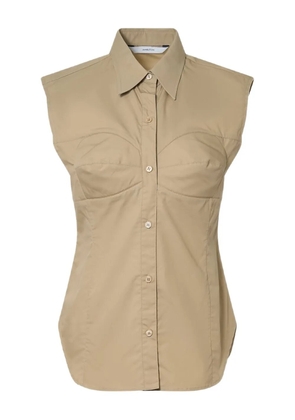pushBUTTON Dummy button-up sleeveless shirt - Neutrals