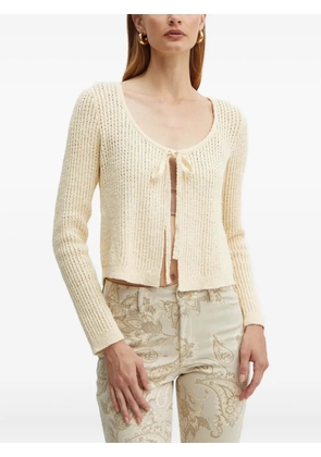 GUESS USA tie-front long-sleeve cardigan - Neutrals