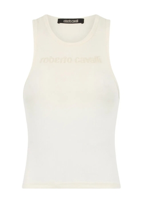 Roberto Cavalli logo-embroidered tank top - Neutrals