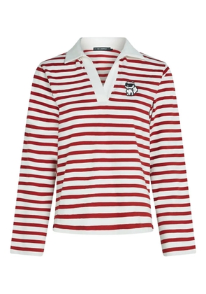 Karl Lagerfeld striped polo-collar t-shirt - Red