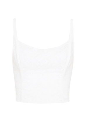 Amir Slama x Jade Picon open-back embroidery blouse - White