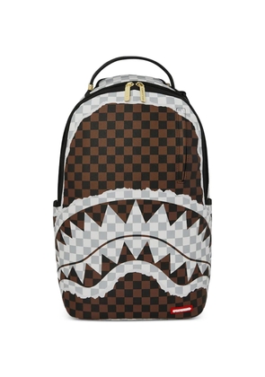 Sprayground checked shark-motif backpack - Brown