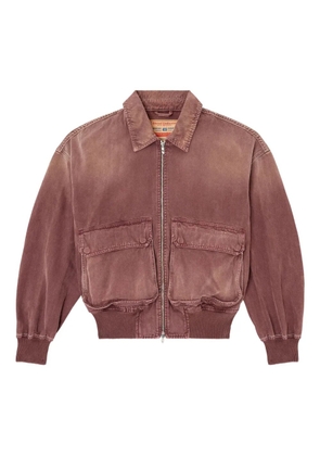 Diesel flap-pockets cotton denim jacket - Red