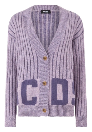 GCDS intarsia-knit logo cardigan - Purple