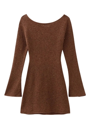 Asta Resort Maya longsleeve mini dress - Brown