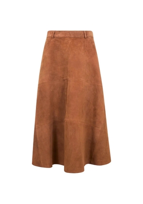 Semicouture panelled suede skirt - Brown