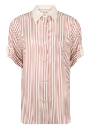 Agnona silk striped shirt - Red