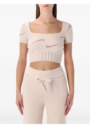 Nike square-neck logo top - Neutrals