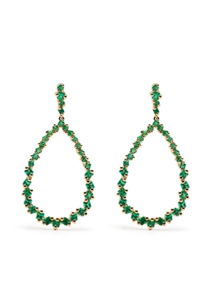 Suzanne Kalan 18kt yellow gold emerald drop earrings - Green