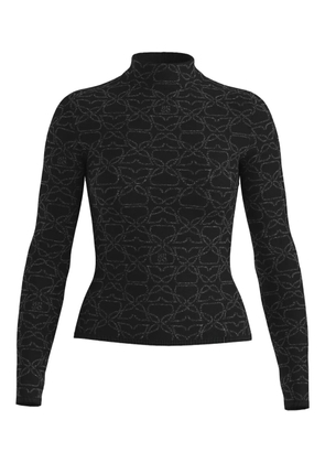 HUGO floral-pattern turtleneck top - Black