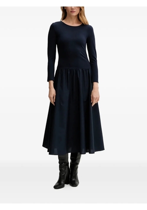 Gant long-sleeve gathered midi dress - Blue