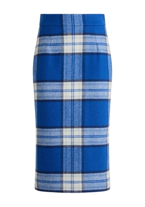 Bally check-motif midi skirt - Blue