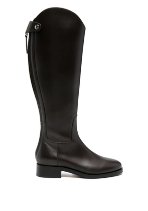 Aeyde zip-fastening leather knee-high boots - Brown
