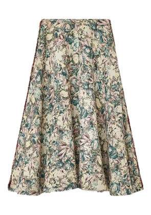 GANNI floral-jacquard maxi skirt - Neutrals