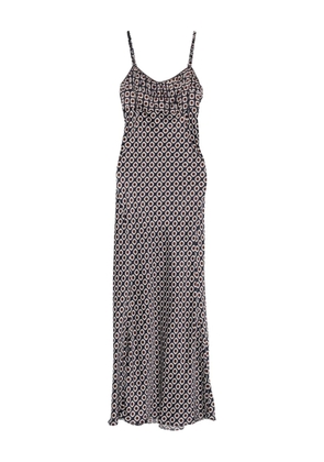 SANDRO printed lace-up maxi dress - Blue