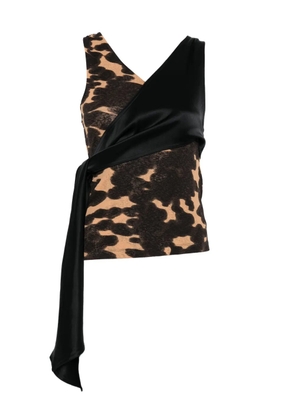 Nanushka draped print top - Brown