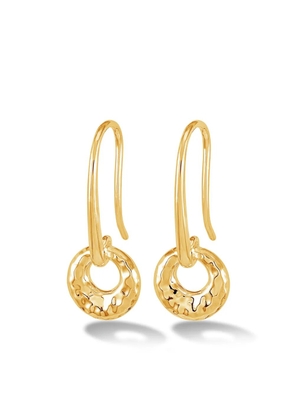 DOWER AND HALL Hammered Bean Drop dangle earrings - Gold