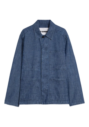 Jil Sander patch-pocket chambray overshirt - Blue