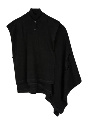 Ports 1961 polo-neck cape sweater - Black