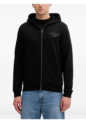 GUESS USA logo-detail zip-up hoodie - Black