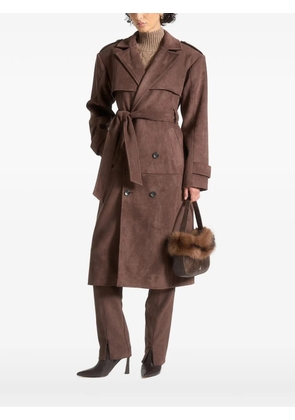 Manière De Voir Amance double-breasted belted trench coat - Brown