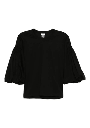 Noir Kei Ninomiya ruched-sleeves T-shirt - Black