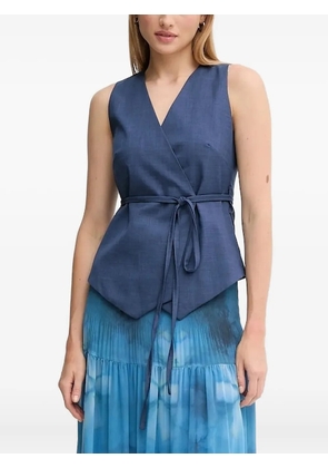 Sandro Ferrone wrap-effect sleeveless top - Blue