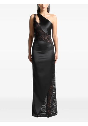 Manière De Voir lace-trim one-shoulder gown - Black