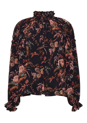 Cara Cara Ipanema high-neck floral blouse - Black