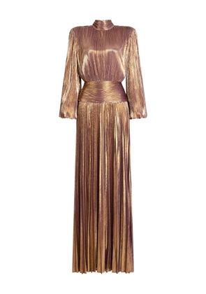 Retrofete Brienna pleated maxi dress - Gold