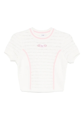 Casablanca trim knit top - White