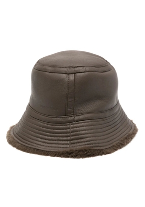 Yves Salomon leather bucket hat - Brown