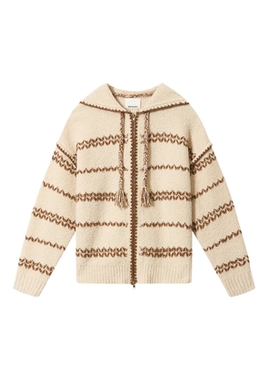 MARANT ROLIAN hooded striped cardigan - Neutrals