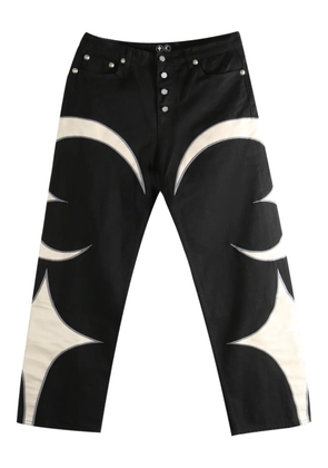 THUG CLUB crescent design jeans - Black