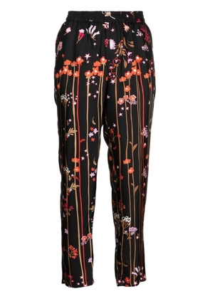 RED Valentino star-print silk trousers - Black