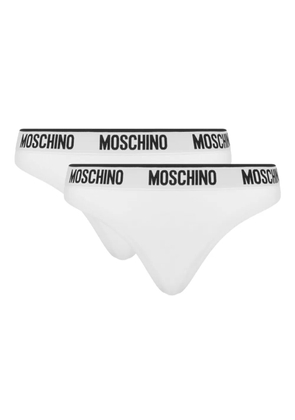 Moschino logo-waistband thongs (pack of two) - White