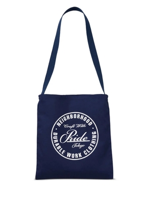 Neighborhood logo-print tote bag - Blue