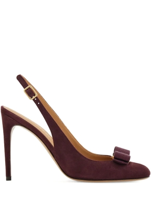 Ferragamo 90mm Vara bow-detail slingback pumps - Purple