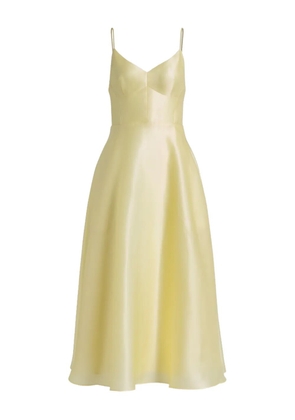 Alberta Ferretti spaghetti-strap V-neck midi dress - Yellow