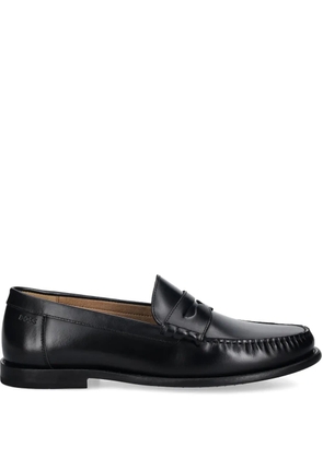 BOSS penny topstitched loafers - Black